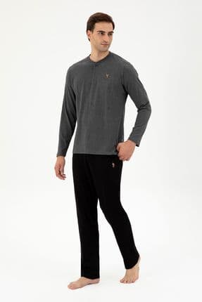 Erkek Antrasit Melanj Pijama Takımı 50301731-VR081