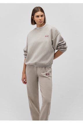 Logo Baskılı Gri Sweatshirt 1611600-70112
