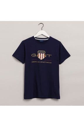 Erkek Lacivert Regular Fit Bisiklet Yaka Logolu T-shirt