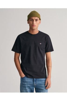 Erkek Siyah Regular Fit Bisiklet Yaka T-shirt