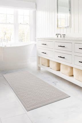 Country %100 Pamuk Kilim Krem Banyo Paspası Koridor Ve Antre Halısı 80x150 8597