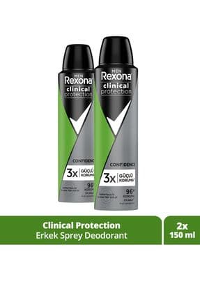 Men Clinical Protection Erkek Sprey Deodorant Confidence 96 Saat Koruma 150 ml X2