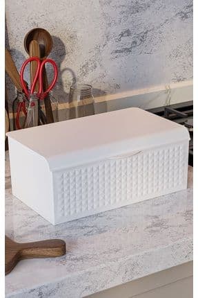Delta Desenli Ekmeklik Erzak Saklama Kabı 34 cm Ekmek Kutusu Bakliyat Saklama Kabı