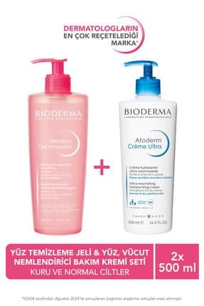 Normal Ciltler Micellar Yüz Temizleme Jeli & Kuru Ciltler Nemlendirici Yüz, Vücut Kremi 2'li Set