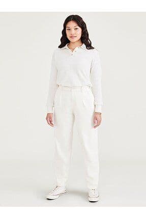 High Waist Pleated Original Khaki Tapered Pantolon
