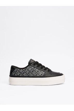Kadın Siyah Vulc Deri Monogram Sneaker