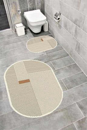 Su Emici Yumuşak Kaymaz Taban Sünger Dolgulu Yıkanabilir Dekoratif Banyo Paspası 1150 OVAL