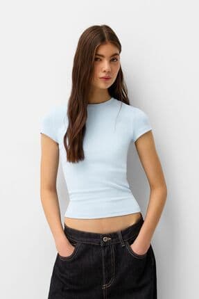 Kısa kollu bisiklet yaka t-shirt