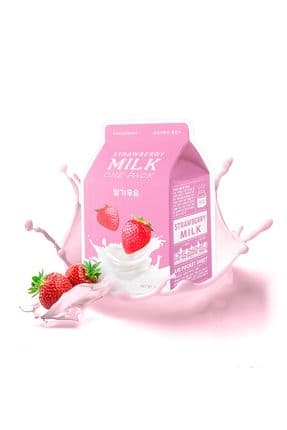 Aydınlatıcı Yaprak Maske (ÇİLEK-SÜT) A'pıeu Strawberry Milk One-pack