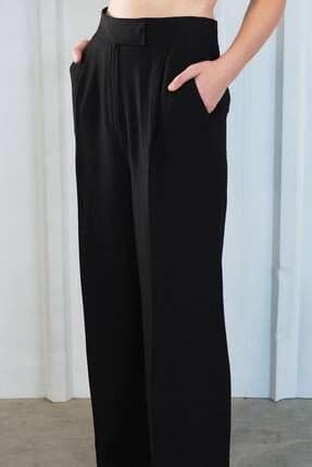 Bel Detaylı Geniş Paça Pantolon Pn3169-x4