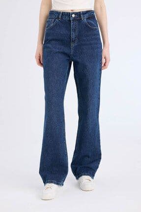 90's Wide Leg Yüksek Bel Uzun Jean Yıkamalı Pantolon E4269ax25sp