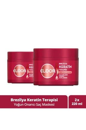Saç Bakım Maskesi Yoğun Onarıcı Brezilya Keratin Terapisi 220 ml X2