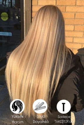 Isıya Dayanıklı Yıkanabilir Yarımay ÇıtÇıt Saç HT16 3*Bal Köpüğü-Duz-60Cm-110 Gr+2 Adet YanÇıtÇıtSaç