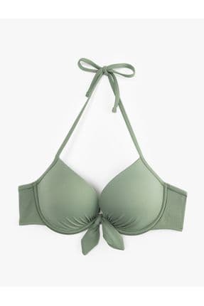 Fiyonk Detaylı Dolgulu Destekli Push-Up Bikini Üstü