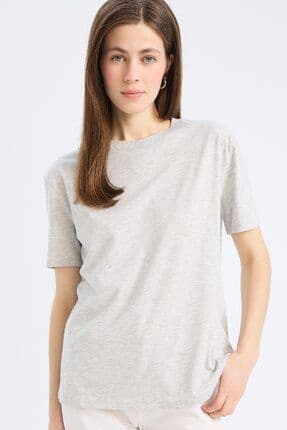 Regular Fit Bisiklet Yaka Basic Düz Penye Kısa Kollu Tişört W9584az25sp