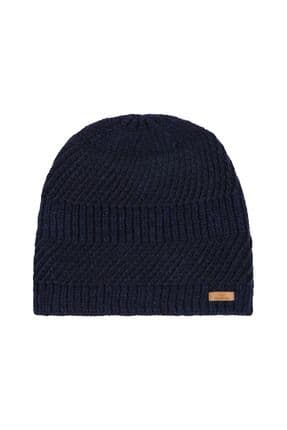 Unisex Lacivert Kışlık Bere Basic Düz Katlamalı Günlük Kullanım Logo Detaylı Graty