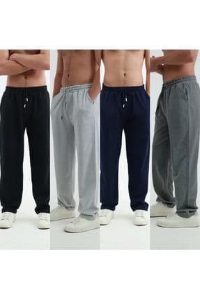 Erkek 4 Lü Eşofman Altı Geniş Kesim Baggy Rahat Kalıp Bol Paça