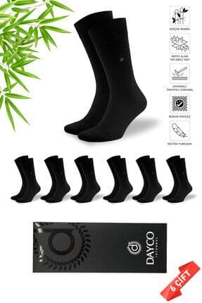 Premium Dikişsiz Klasik Uzun Siyah Yazlık Erkek Bambu Soket Çorap 6lı (KLASİK ERKEK ÇORABI)
