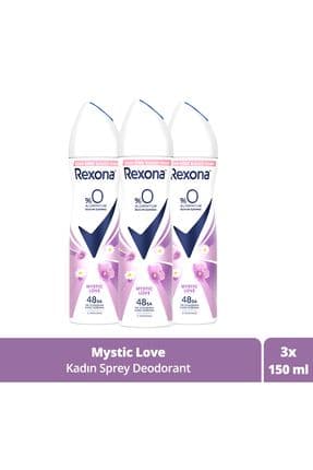 Kadın Sprey Deodorant Mystic Love %0 Alüminyum 48 Saat Ter Kokusuna Karşı Koruma 150 ml X3