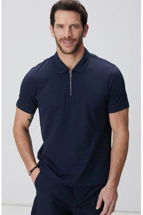 N-Tech Lacivert Polo Yaka Merserize T-shirt
