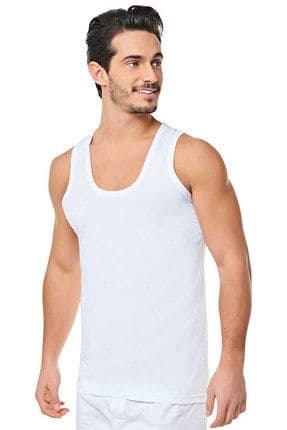 Erkek Beyaz 6'lı Paket Klasik Penye Atlet Elf568s0001ccm6 ( Yıldızı)