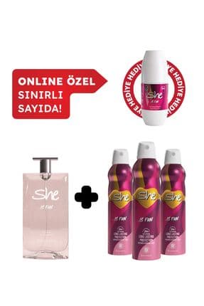 Is Fun Kadın Edt Parfüm 50 ml & Deodorant 3*150 ml Avantajlı Set, Roll On hediyeli!