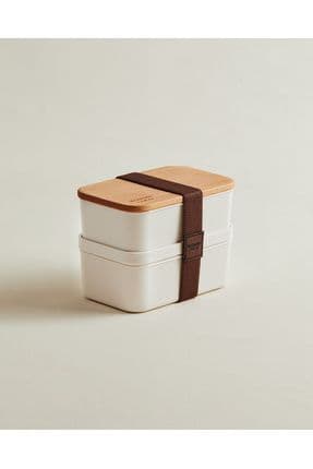 Margot Ahşap Kapaklı 2'li Lunch Box - 2x500 ml
