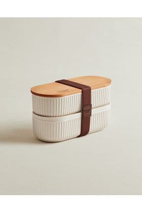 Magou 500ml Ahşap Kapaklı Lunch Box 2'li