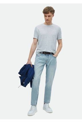 Mavi Düz Regular Fit Denim Pamuk Karışımlı Pantolon