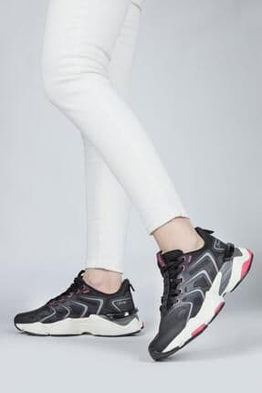 29907 Siyah - Fuşya Kadın Sneaker Günlük Spor Ayakkabı