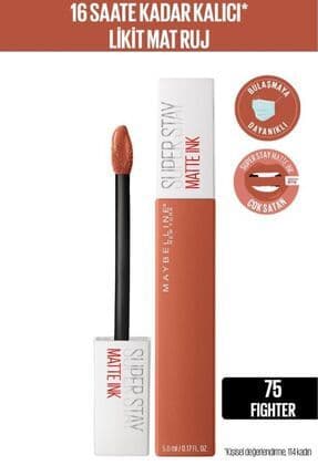 Super Stay Matte Ink Unnude Likit Mat Ruj - 75 Fighter - Kahverengi