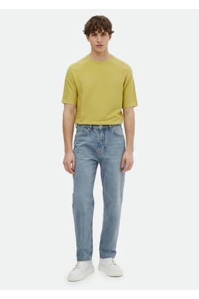İndigo Düz Denim Pamuk Karışımlı Pantolon