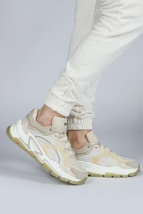 29096 Bej Kadın Sneaker Günlük Spor Ayakkabı