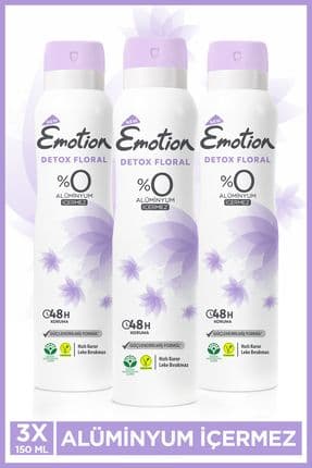 Detox Floral Kadın Vegan Deodorant 3x150ml Hızlı Kurur, Leke Bırakmaz