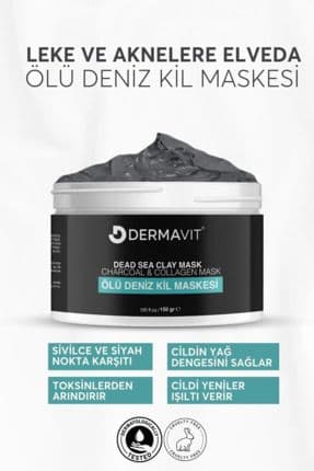 Ölü Deniz Kil Maskesi Kolajen Siyah Nokta Karşıtı Ölü Deriden Arındırır Yüze Canlılık Sağlar 150g