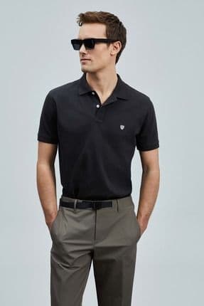 111040206 Laon Smart Polo Yaka Tişort Erkek T-shirt Siyah