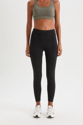 Fit Yüksek Bel Beli Saran Esnek Basic Düz Sporcu Tayt B4147ax25sp