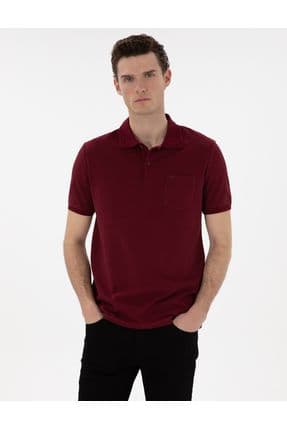 Bordo Regular Fit %100 Pamuk Polo Yaka Basic Tişört 50306552-vr014