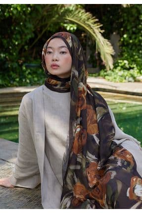SUMMER ROSE DESEN RAMİ ŞAL KAHVE