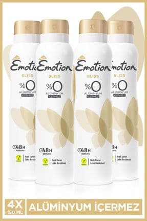 Bliss Kadın Vegan Deodorant 4x150 Ml Hızlı Kurur, Leke Bırakmaz