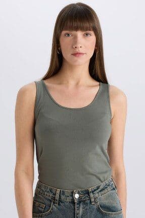 Slim Fit Dar Kesim U Yaka Basic Düz Atlet I1059az25sm