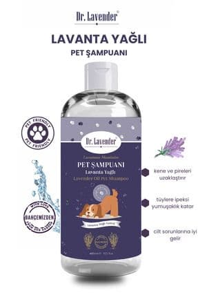 Dr. Lavender Saf Lavanta Yağlı Pet Şampuanı 400 ml Koku Giderici Tüy Dökme Önleyici Köpek Şampuanı