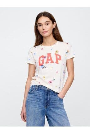 Kadın Beyaz Logo T-shirt