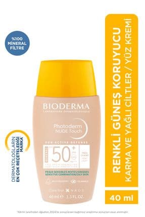 Photoderm Nude Touch SPF50+ Very Light Karma Yağlı Ciltler Kapatıcı Etkili Renkli Güneş Kremi 40 ml