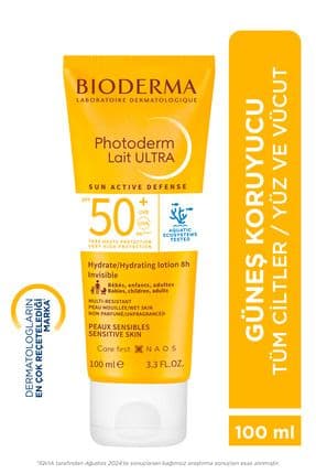 Photoderm Lait Ultra SPF50+ Tüm Ciltler için Yüksek Koruma Süt Formda Yüz, Vücut Güneş Kremi 100 ml