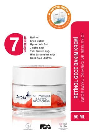 Retinol - Nemlendirici Gece Yüz Kremi - Leke, Kırışıklık Karşıtı Anti Wrinkle & Lifting Night Cream