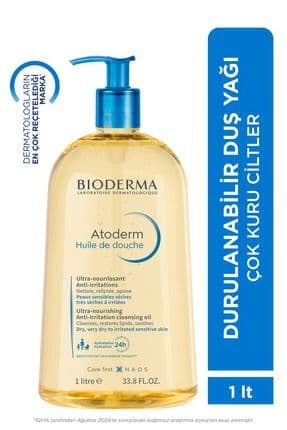 Atoderm Shower Oil Kuru Cilt Nemlendirici ve Besleyici Duş Yağı Niasinamid Bebek Çocuk Yetişkin 1 Lt
