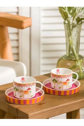 LCW HOME Karışık Baskılı 2 Kişilik Porselen Kahve Fincan Takımı 90 ml