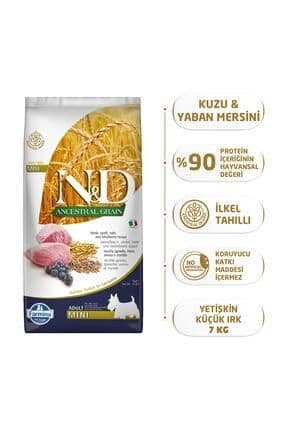 Ancestral Grain Kuzu Etli Yaban Mersinli Küçük Irk Ata Tahıllı Yetişkin Köpek Maması 7kg