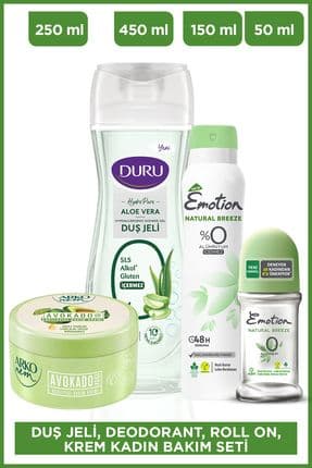 Deodorant, Duş Jeli, Roll On, Krem Kadın Bakım Seti